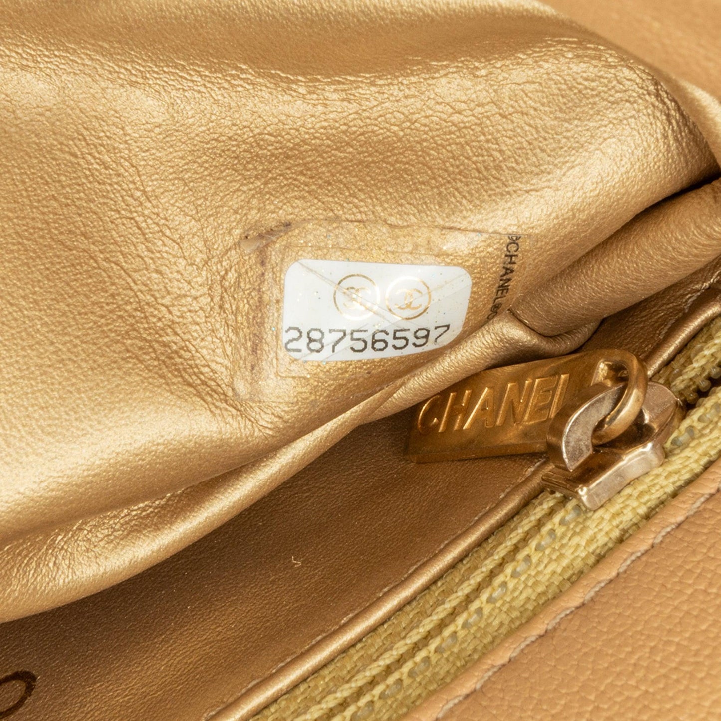 Chanel Quilted Lambskin CC Logo Bar Shoulder Bag Brown