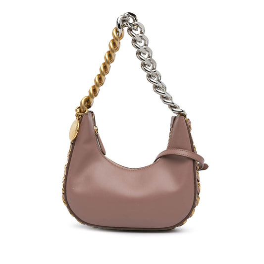 Stella McCartney Mini Frayme Zipped Satchel Brown