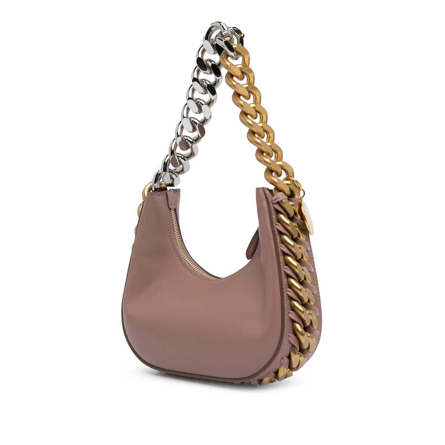 Stella McCartney Mini Frayme Zipped Satchel Brown