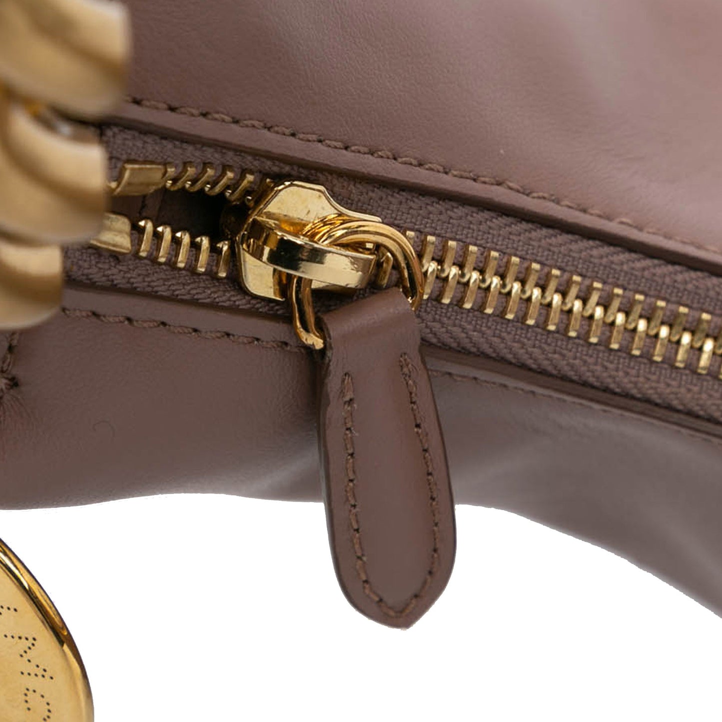 Stella McCartney Mini Frayme Zipped Satchel Brown