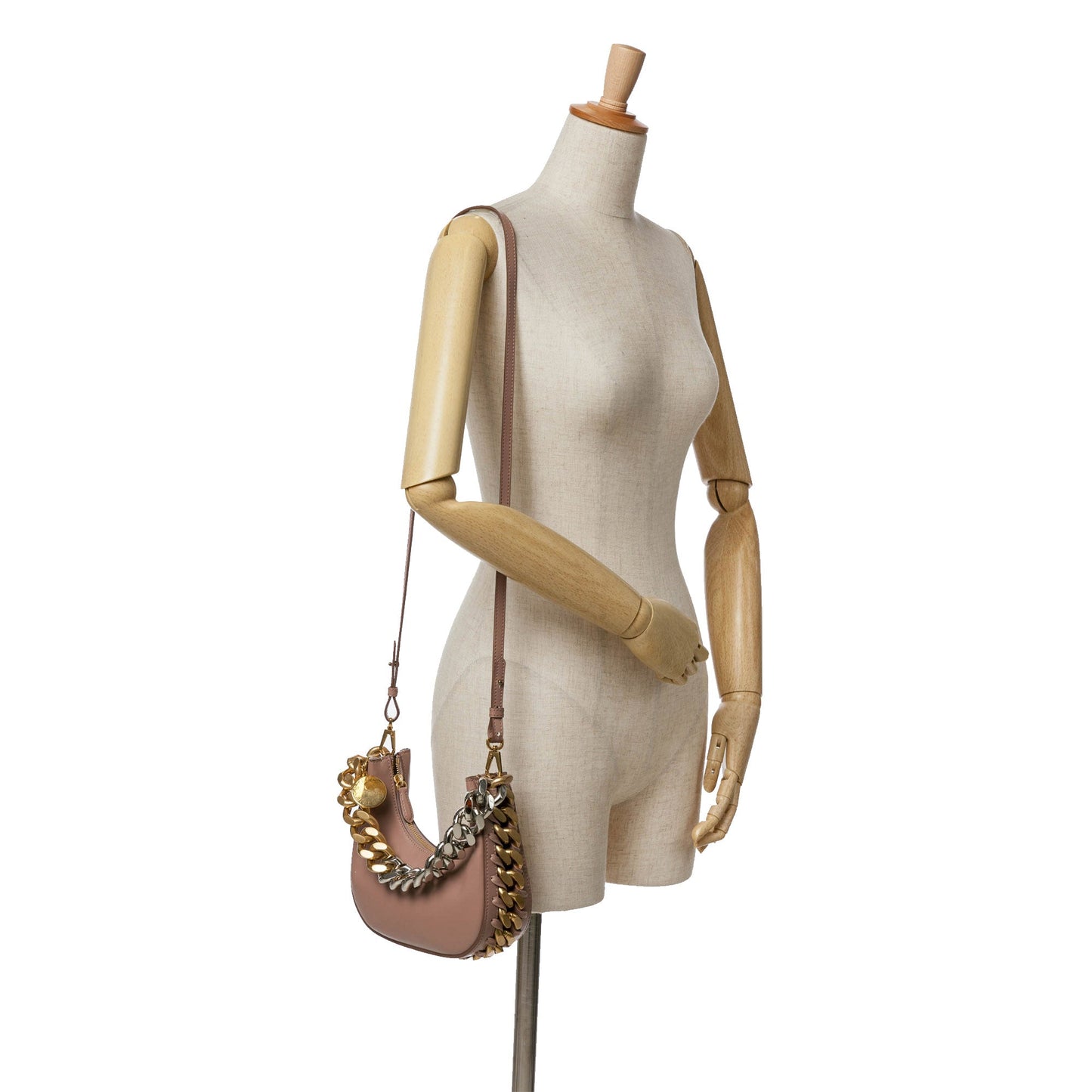 Stella McCartney Mini Frayme Zipped Satchel Brown
