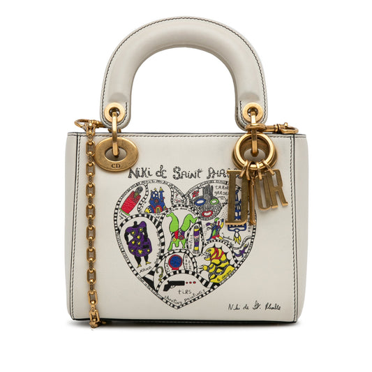 Dior Niki de Saint Phalle Mini Calfskin Lady Dior White