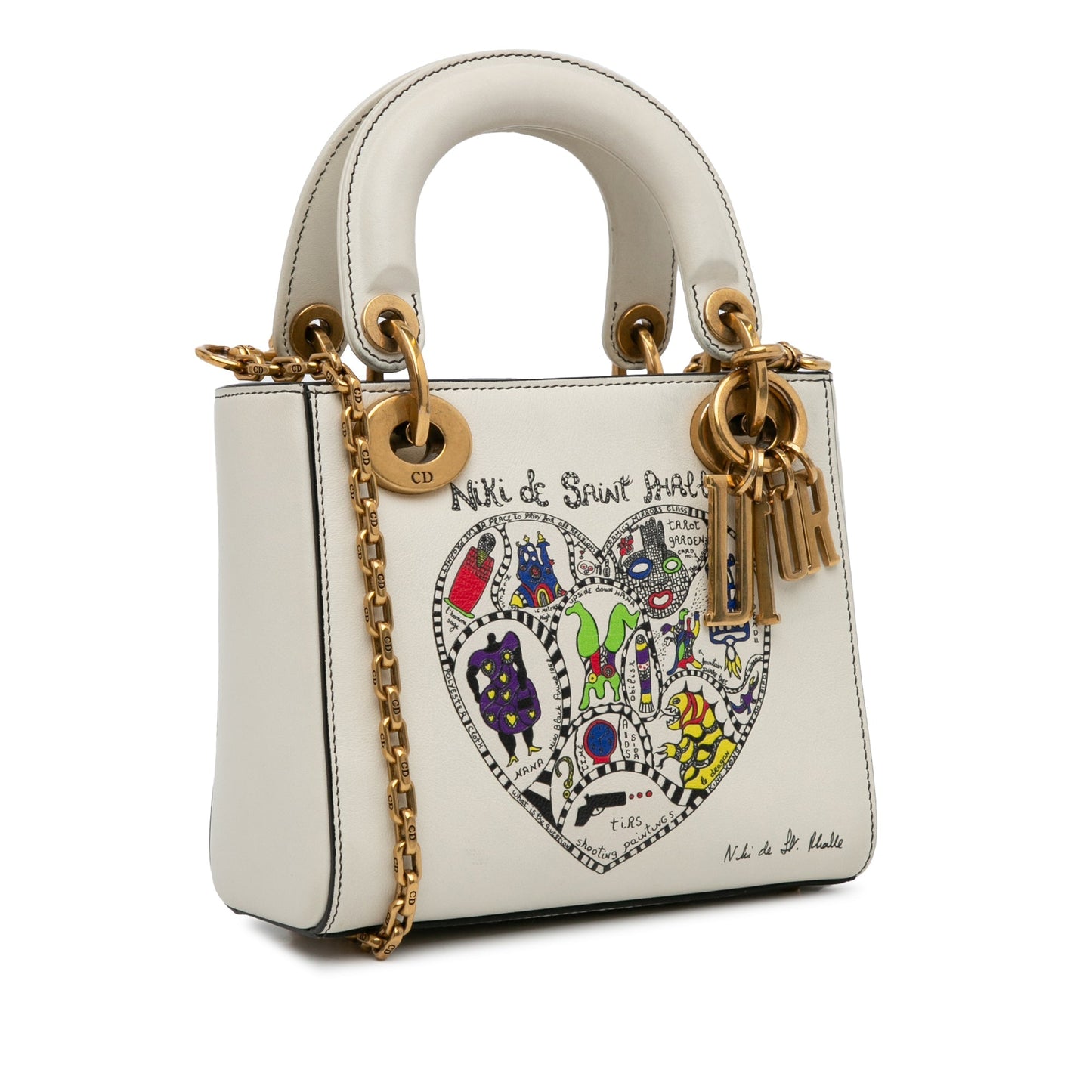 Dior Niki de Saint Phalle Mini Calfskin Lady Dior White
