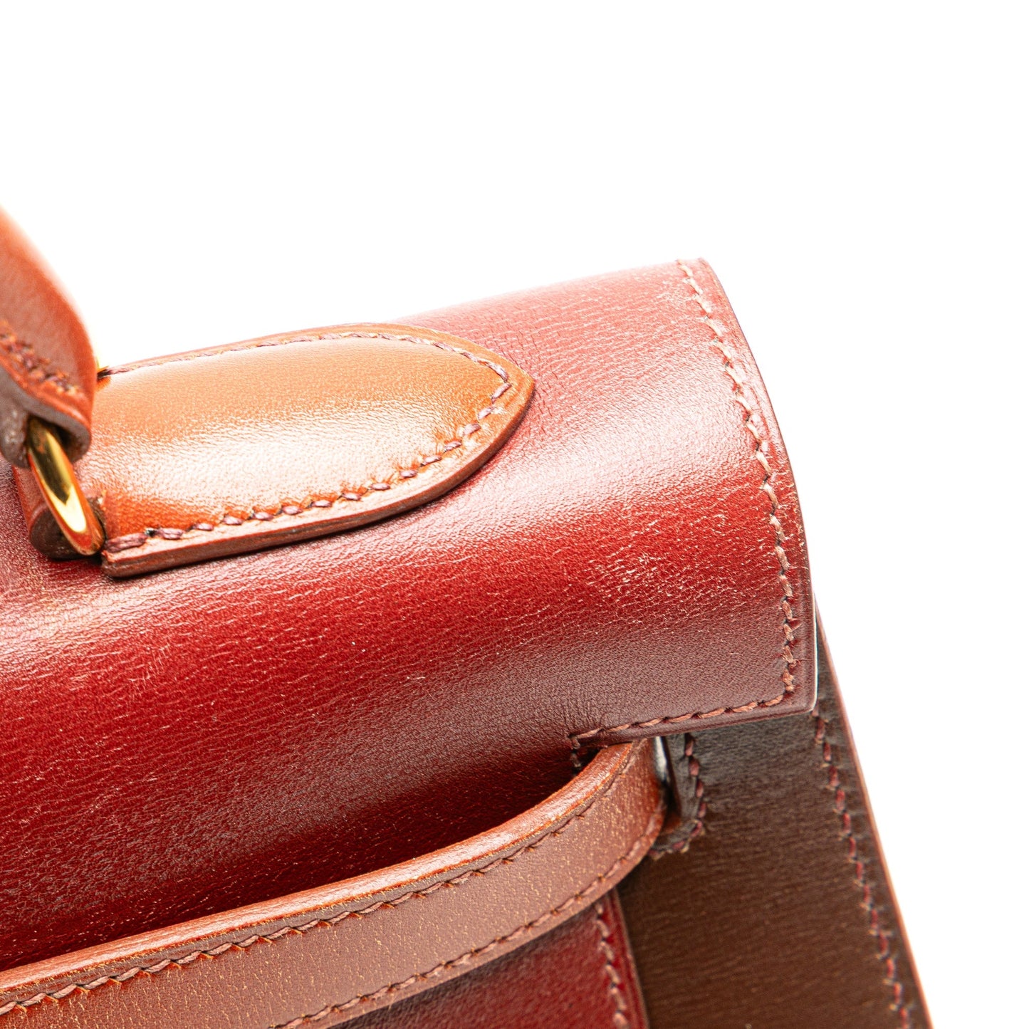 Hermès Tricolor Box Calf Kelly Sellier 32 Brown