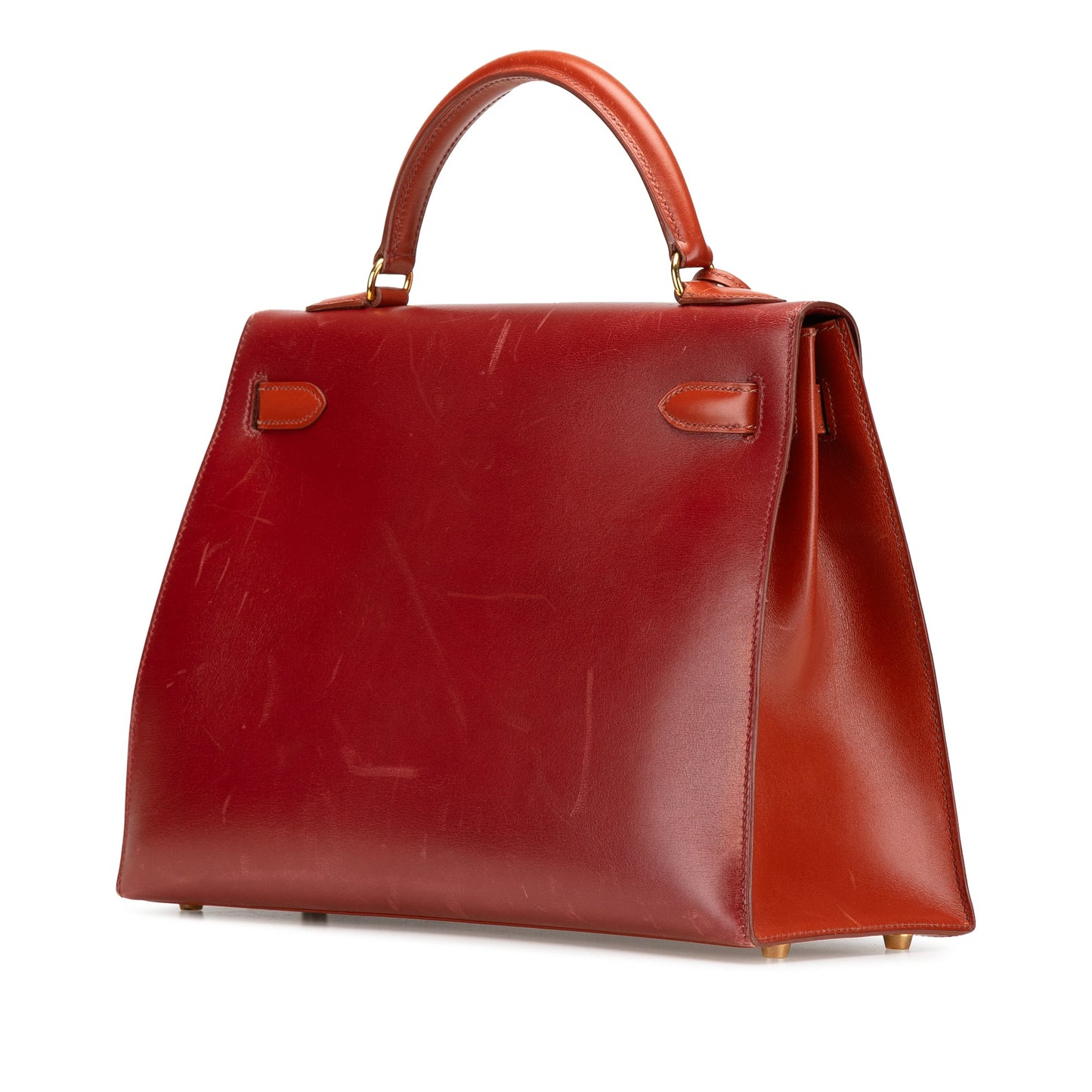 Hermès Tricolor Box Calf Kelly Sellier 32 Brown