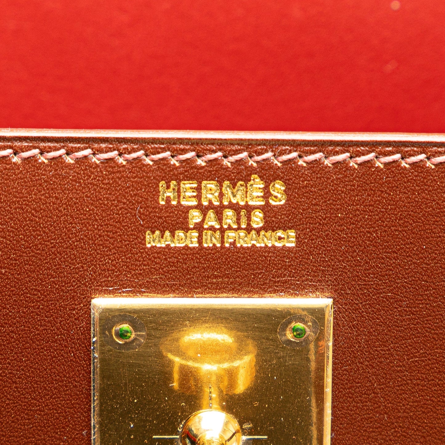 Hermès Tricolor Box Calf Kelly Sellier 32 Brown