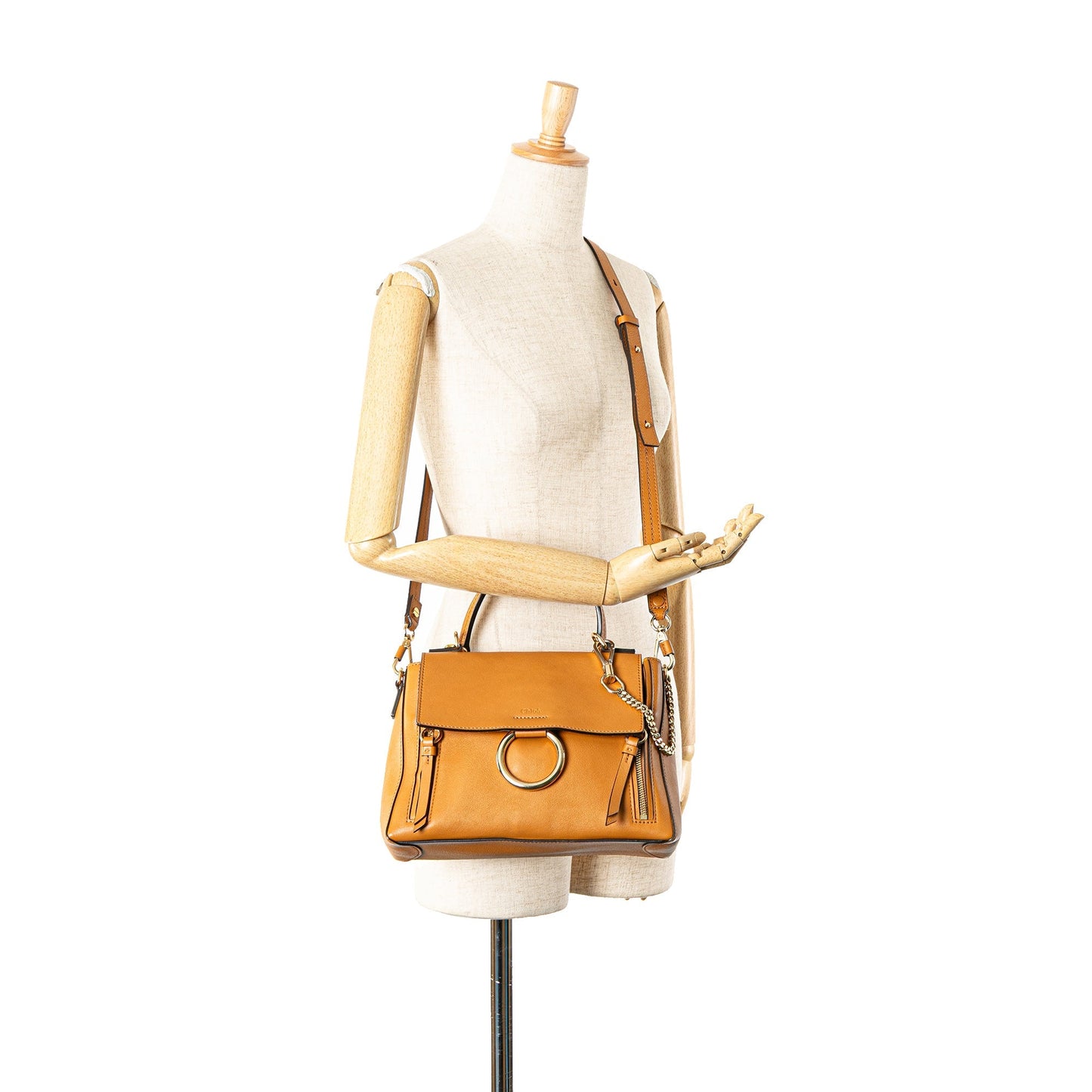 Chloé Small Leather Faye Day Satchel Brown