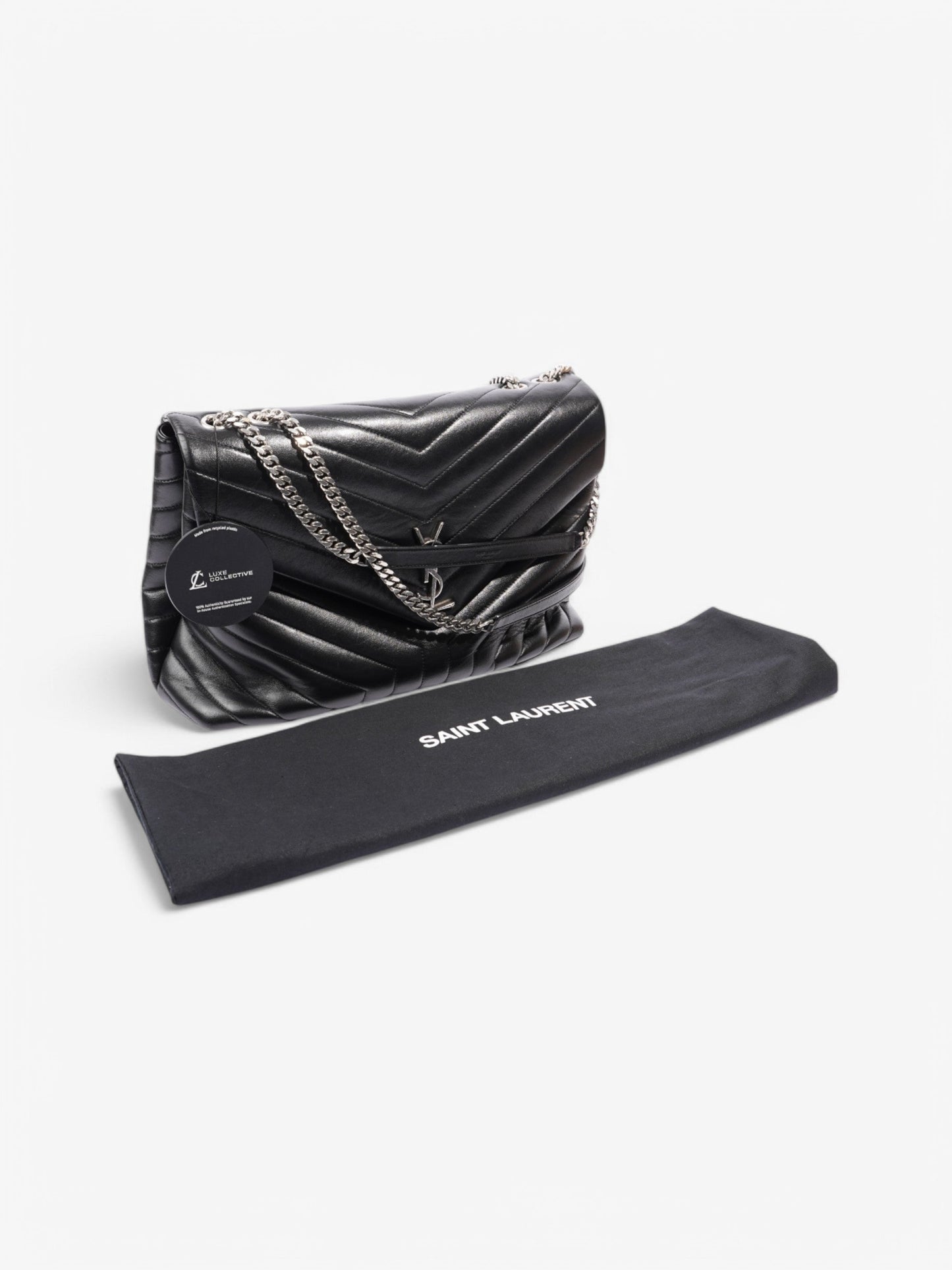Saint Laurent Loulou Black Leather Large