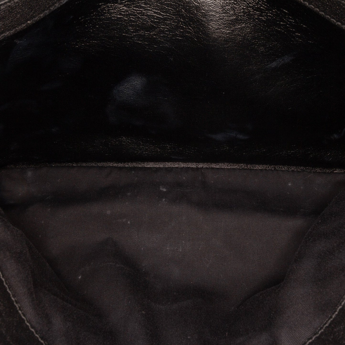 Saint Laurent Large Sheepskin Chevron Monogram Monochrome College Bag Black