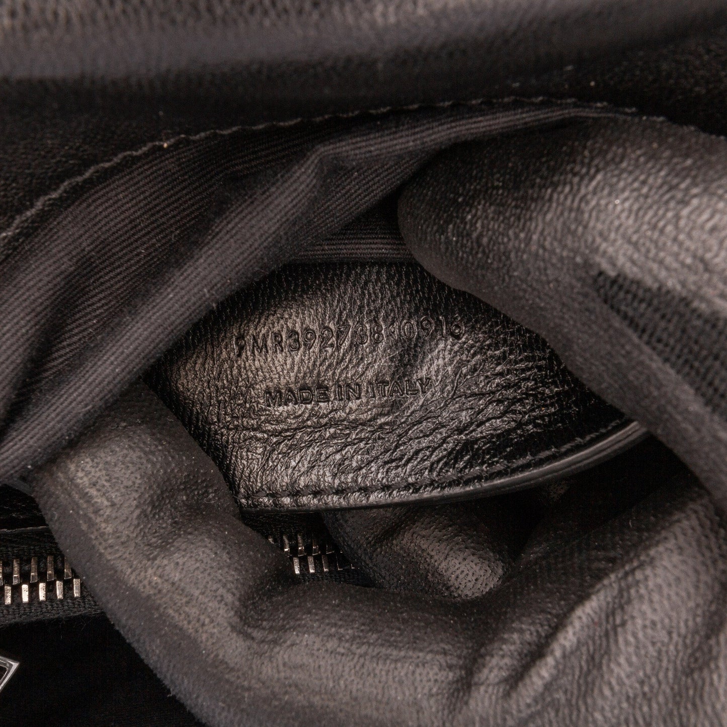 Saint Laurent Large Sheepskin Chevron Monogram Monochrome College Bag Black
