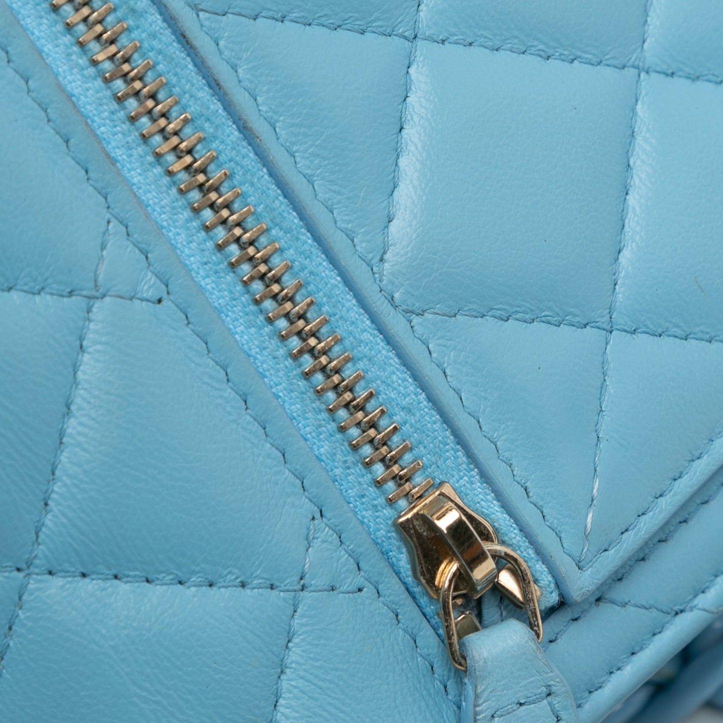 Chanel Quilted Lambskin Candy Chain Wallet Blue