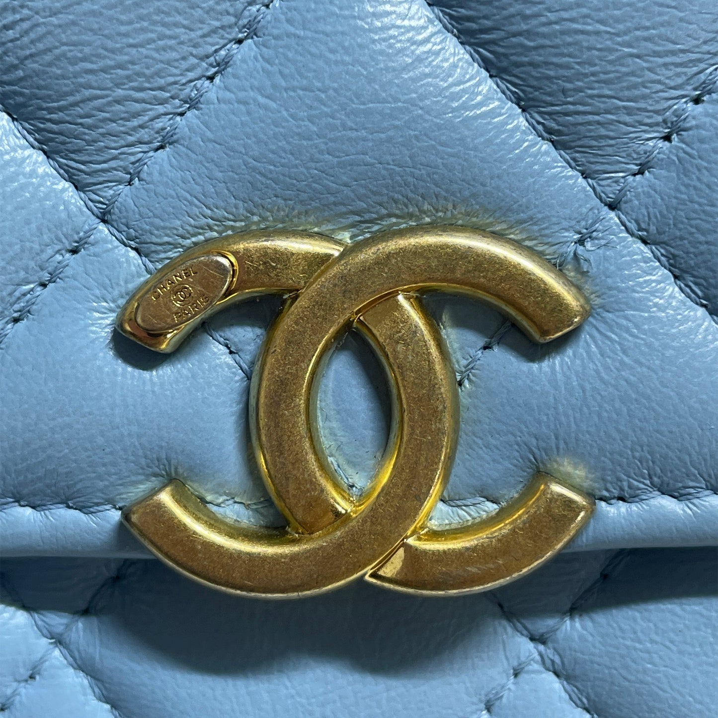 Chanel Quilted Lambskin Candy Chain Wallet Blue
