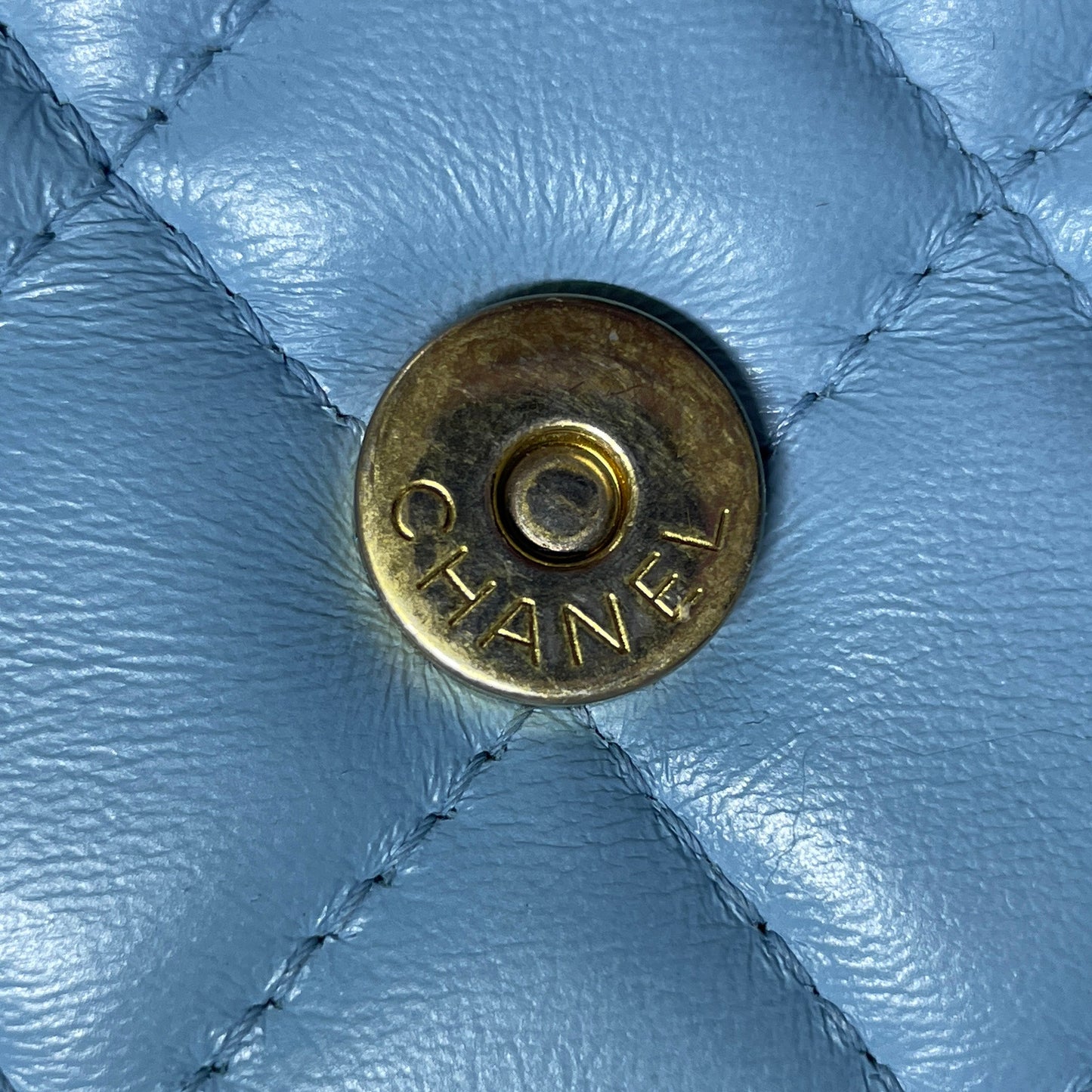 Chanel Quilted Lambskin Candy Chain Wallet Blue