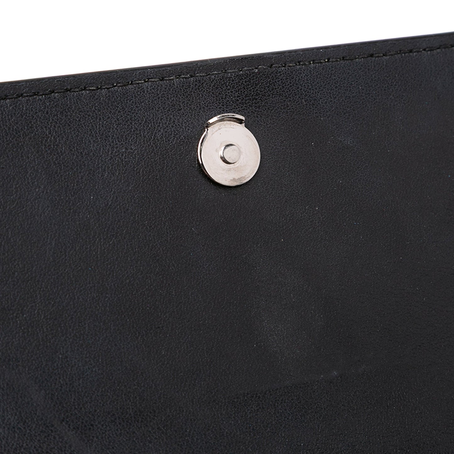 Saint Laurent Crocodile Embossed Monogram Sunset Top Handle Chain Wallet Black