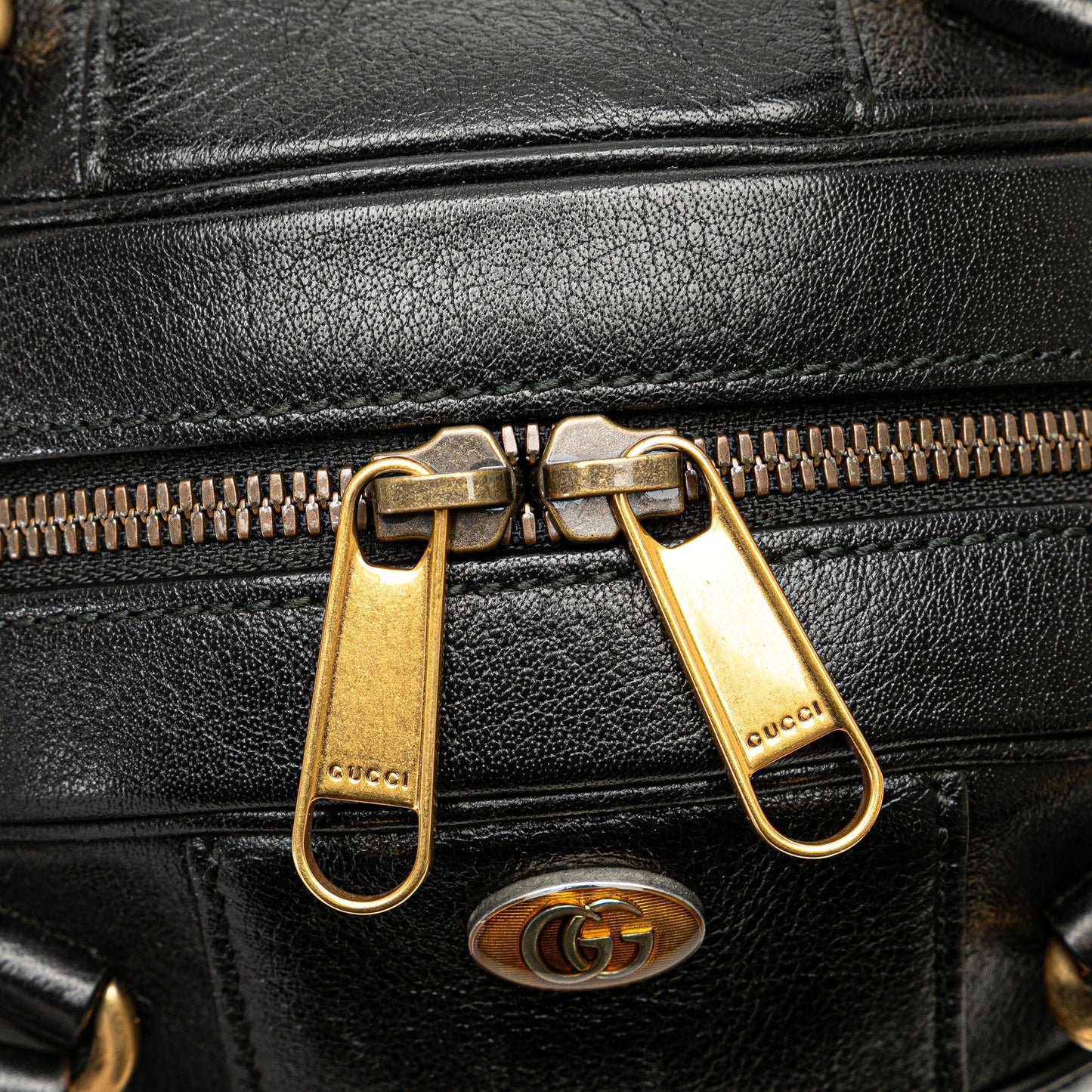 Gucci Mini Leather Water Buffalo Tifosa Basketball Bag Black