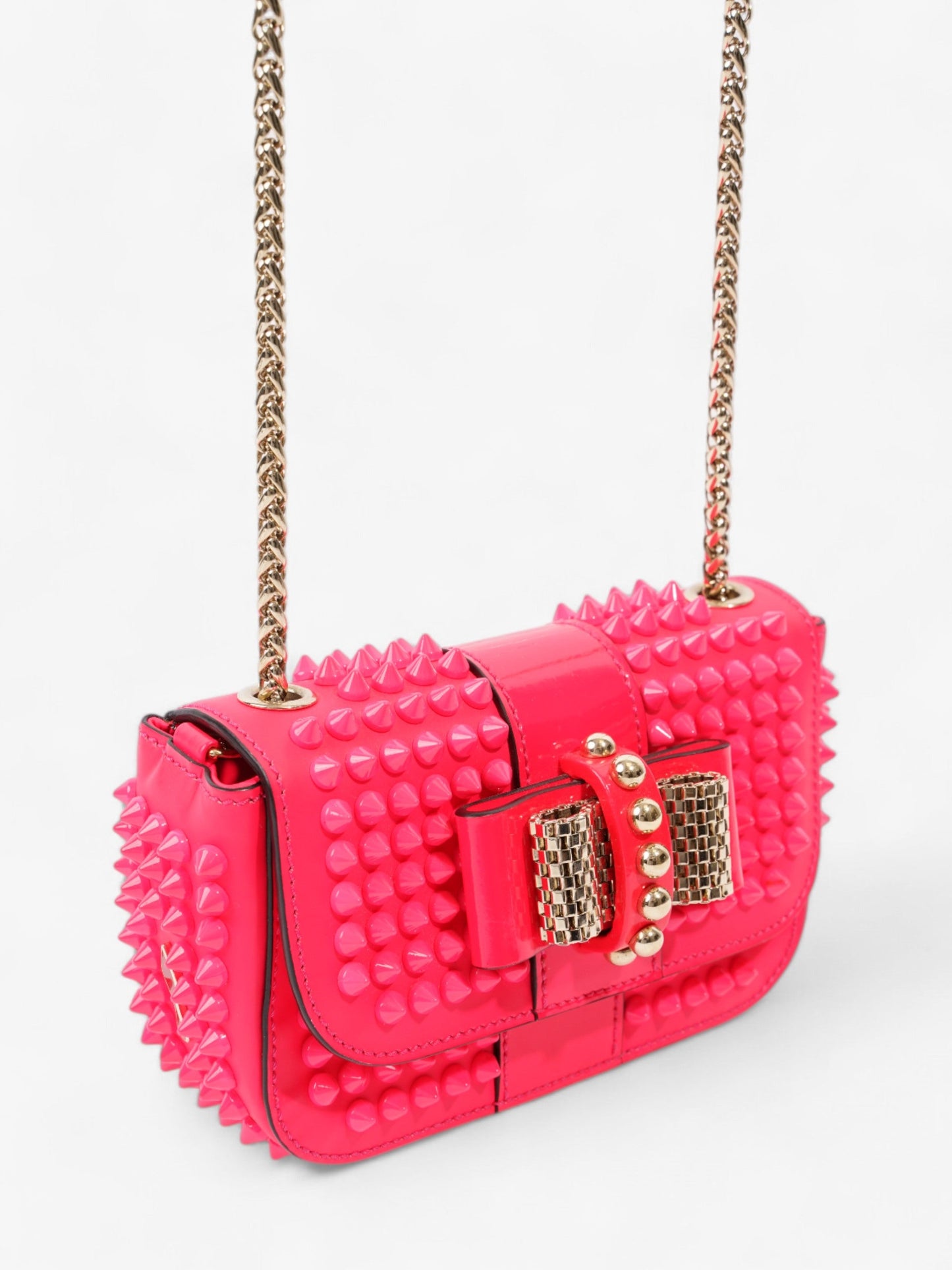 Christian Louboutin Sweet Charity Neon Pink Leather Baby