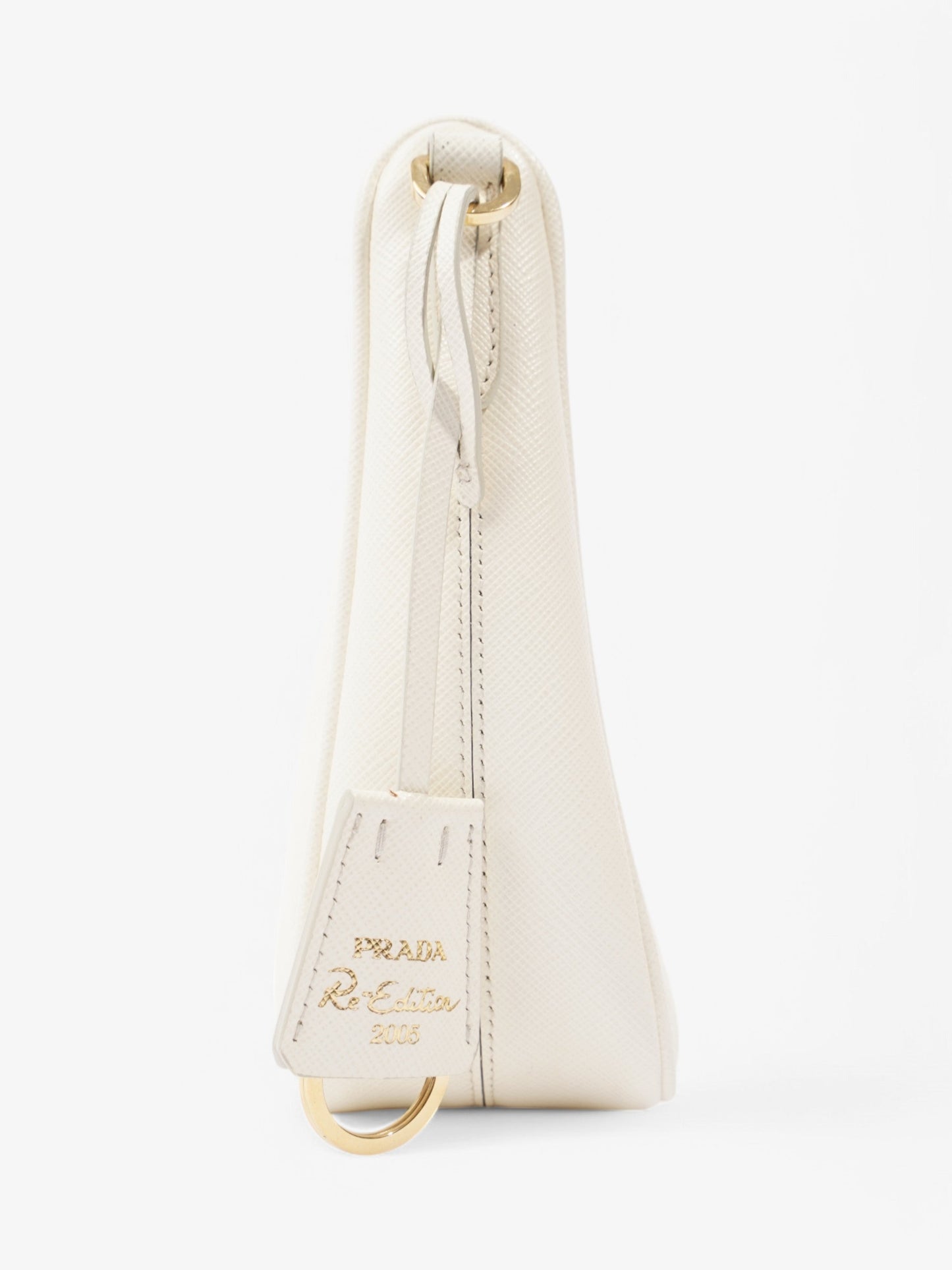 Prada Hobo Re-Edition 2005 White Saffiano Leather