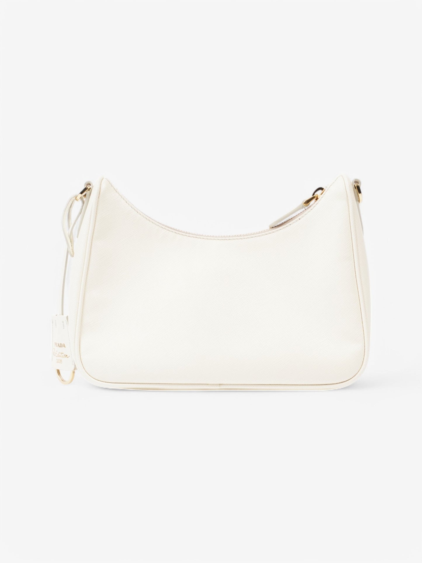 Prada Hobo Re-Edition 2005 White Saffiano Leather