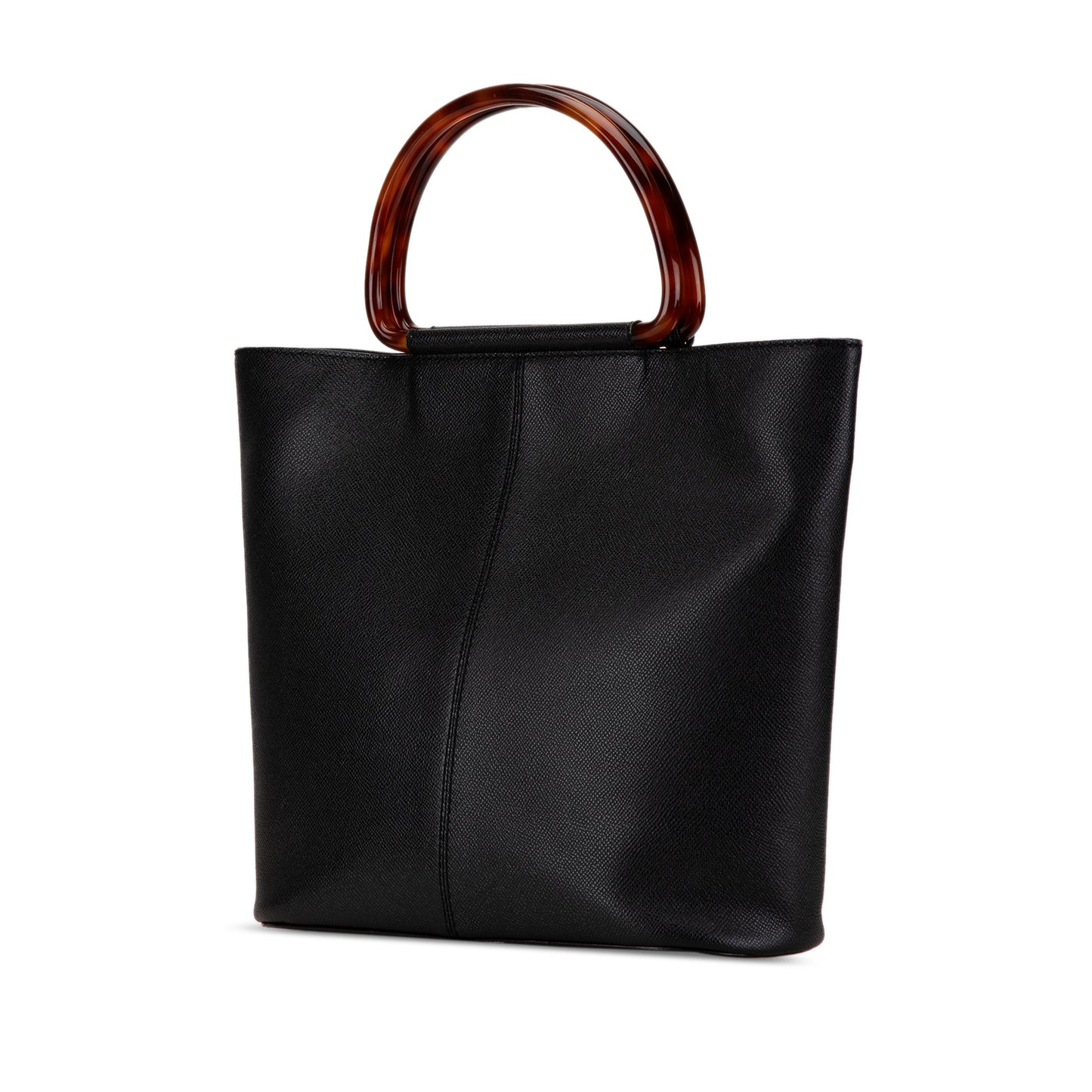 Chanel Caviar Tortoise Top Handle Tote Black