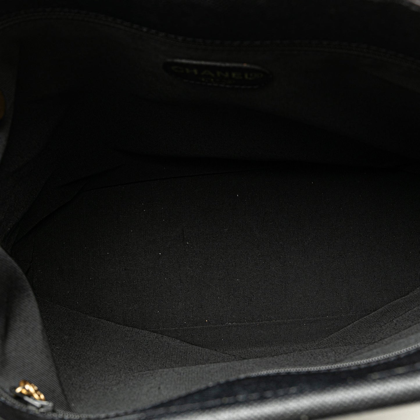Chanel Caviar Tortoise Top Handle Tote Black