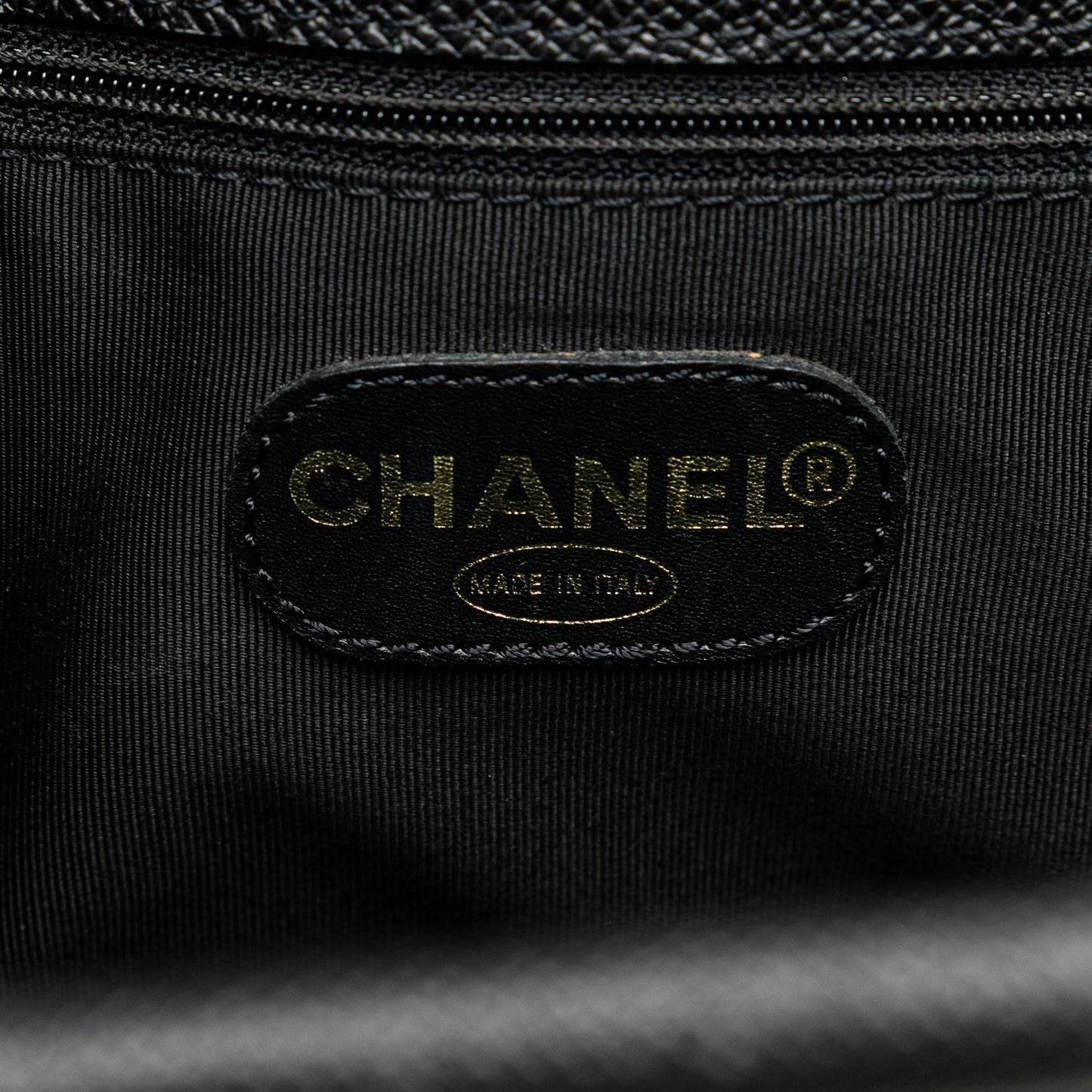 Chanel Caviar Tortoise Top Handle Tote Black