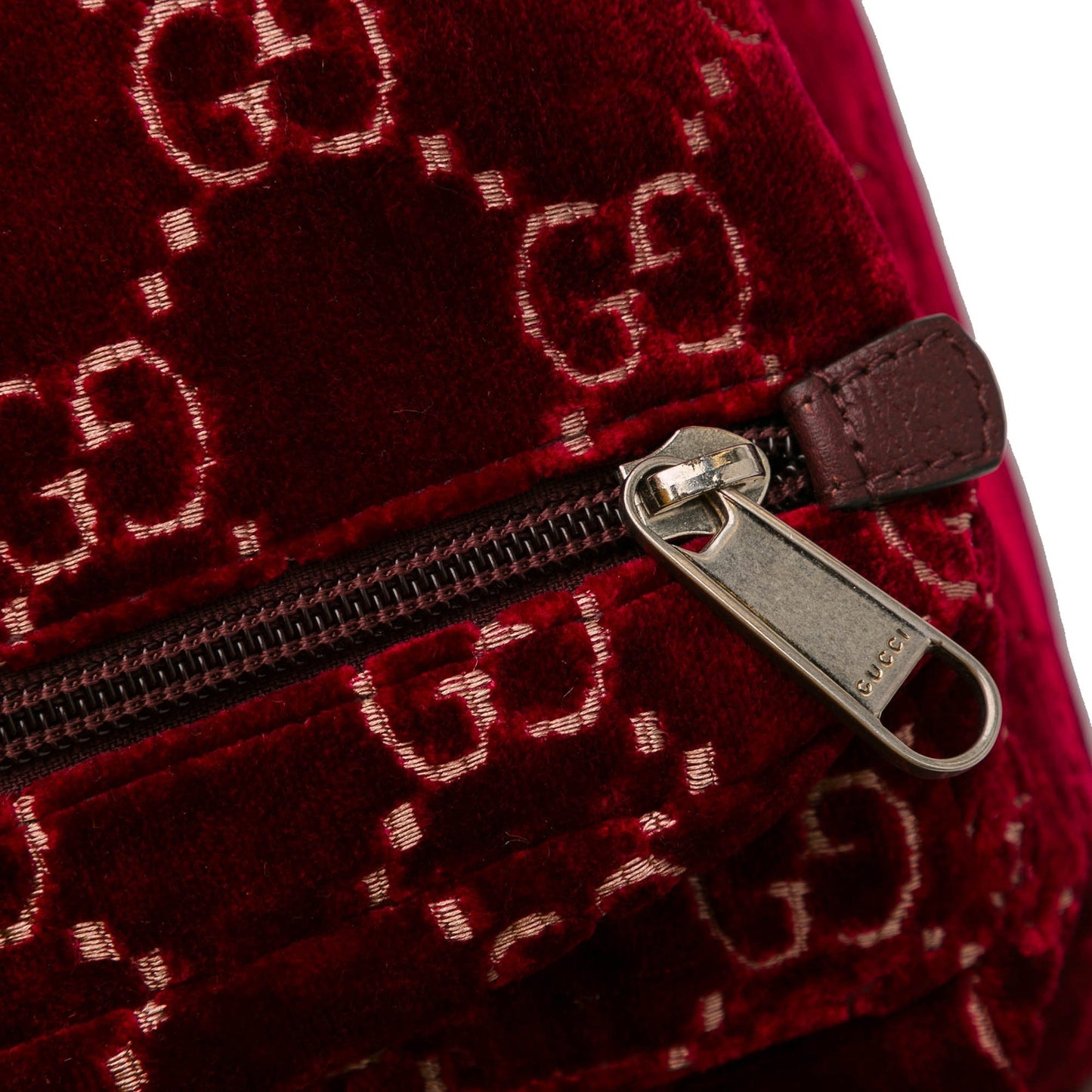 Gucci Large GG Velvet Heart Alpina Backpack Red