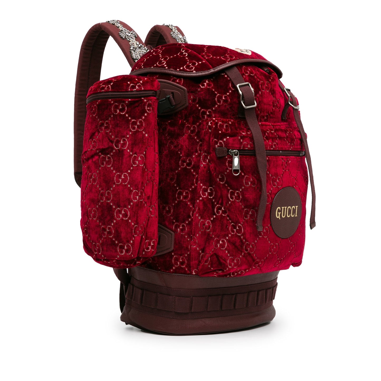 Gucci Large GG Velvet Heart Alpina Backpack Red
