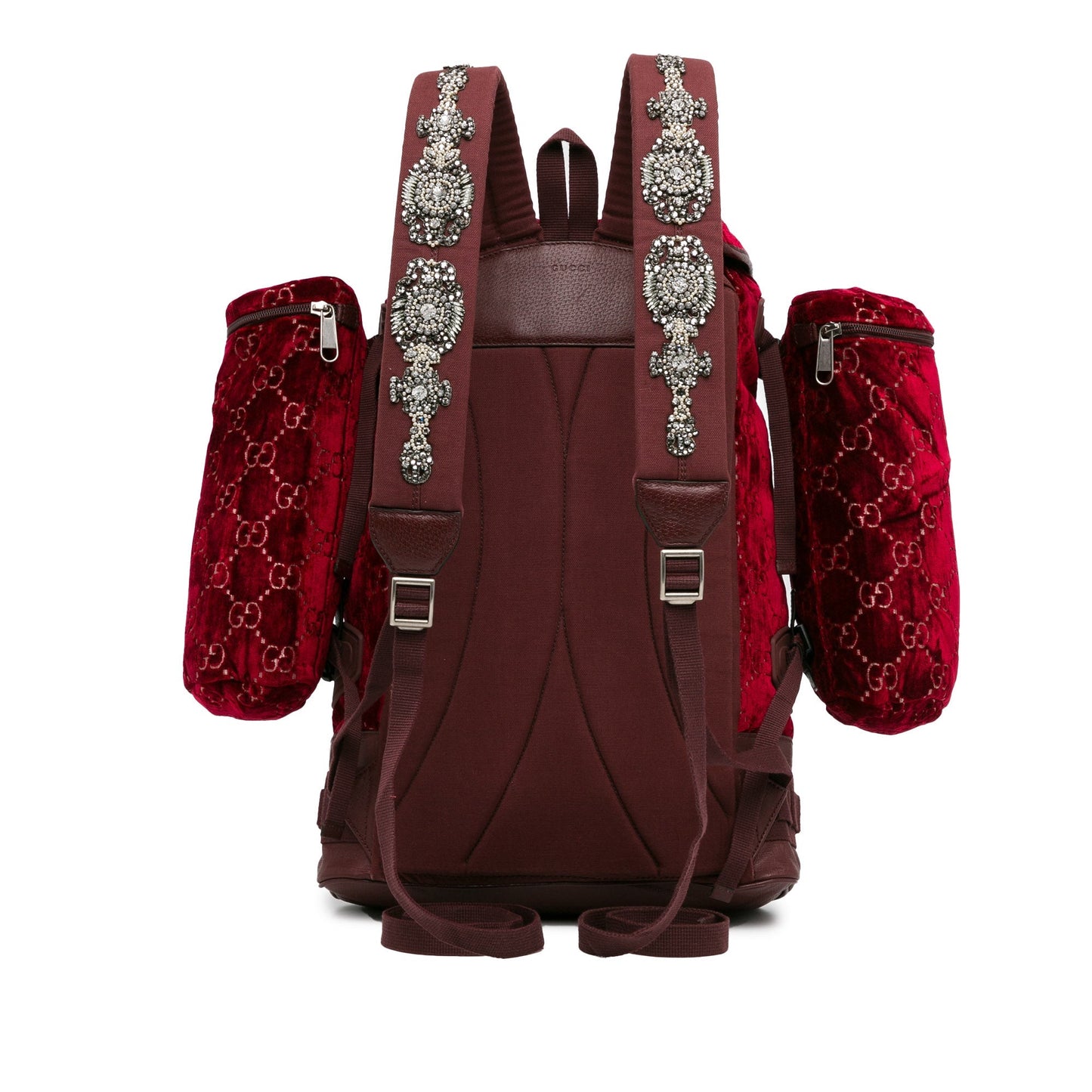 Gucci Large GG Velvet Heart Alpina Backpack Red