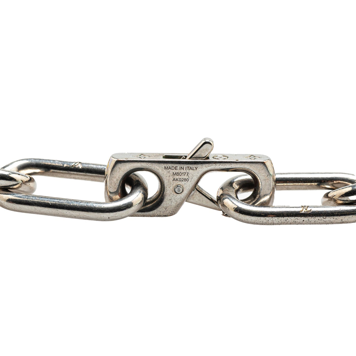 Louis Vuitton Monogram Multicolor Collier Signature Chain Necklace Gold