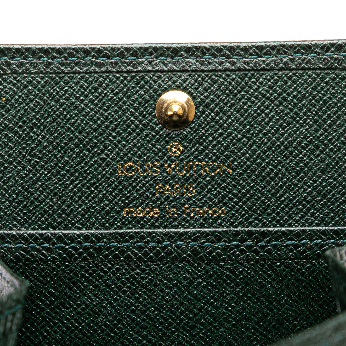 Louis Vuitton Taiga Porte Monnaie Boite Coin Purse Green
