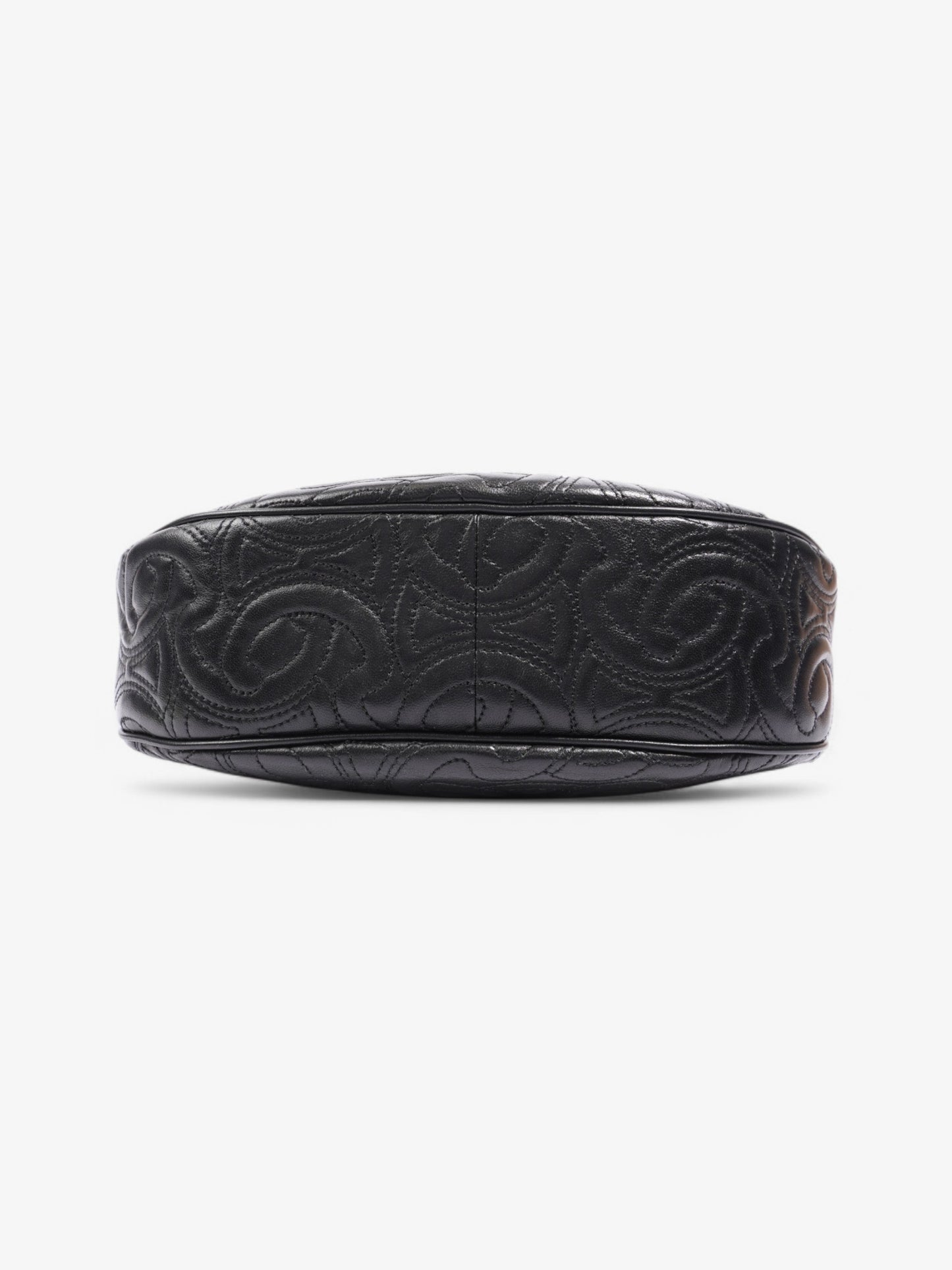 Celine Ava Triomphe Quilted Leather Shoulder Bag Black Leather