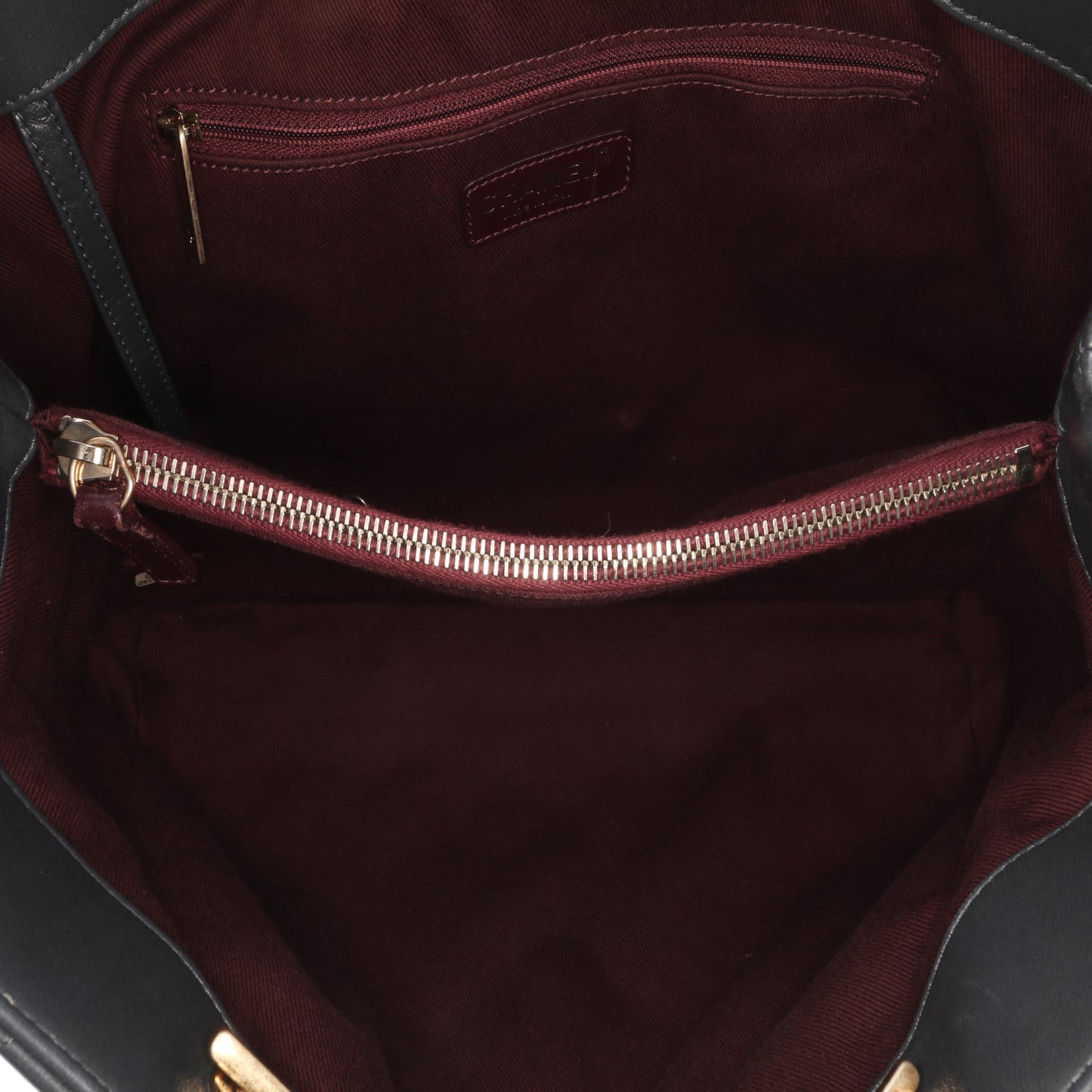 Chanel CC Quilted Lambskin Pin Tuck Tote Gray