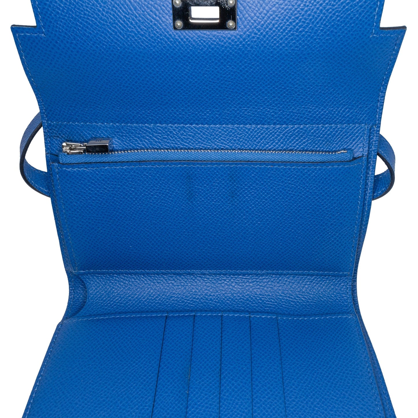 Hermès Medium Epsom Kelly Depliant Wallet Blue