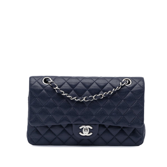 Chanel Medium Classic Caviar Double Flap Blue