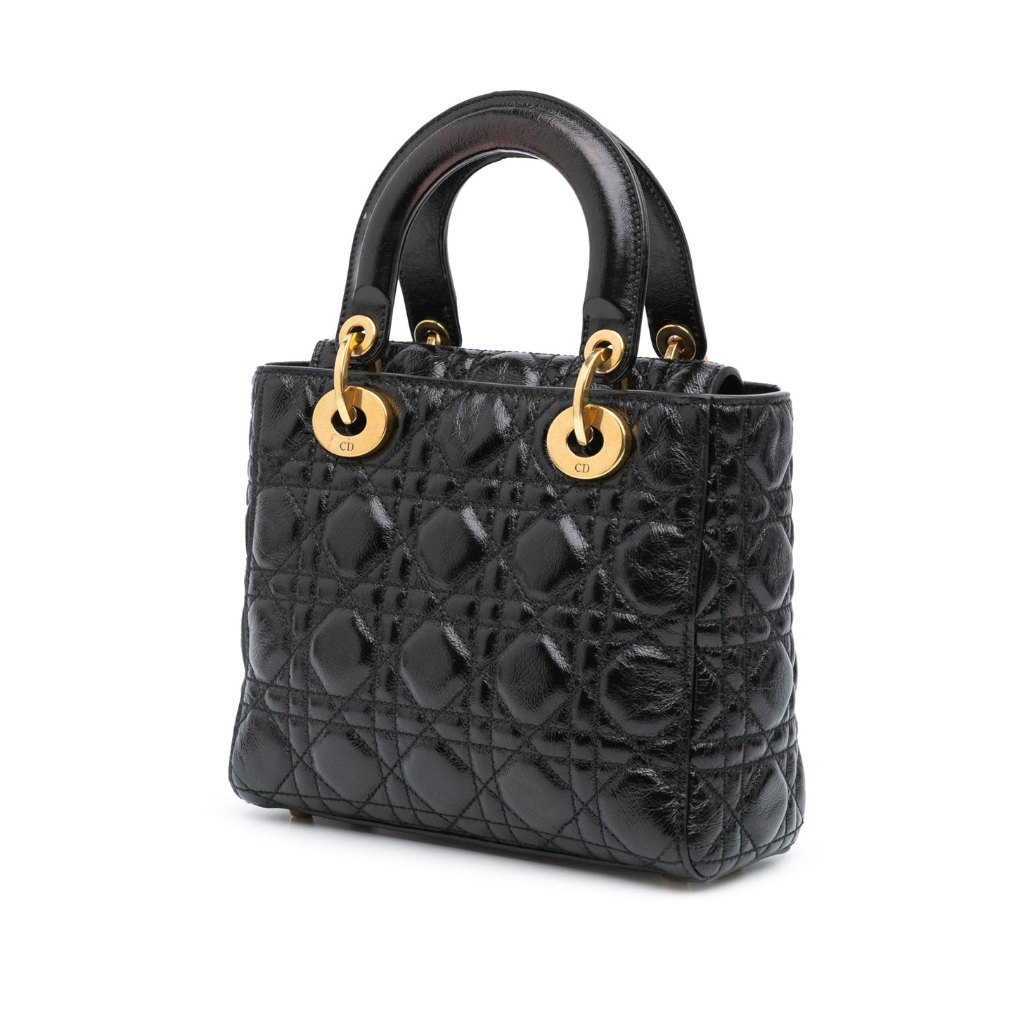 Dior Small Crinkled Patent Cannage My ABCDior Lady Dior Black