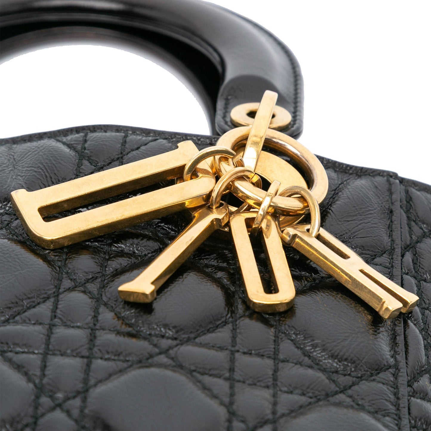 Dior Small Crinkled Patent Cannage My ABCDior Lady Dior Black