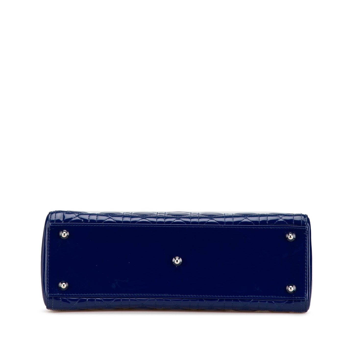 Dior Large Patent Cannage Lady Dior Blue