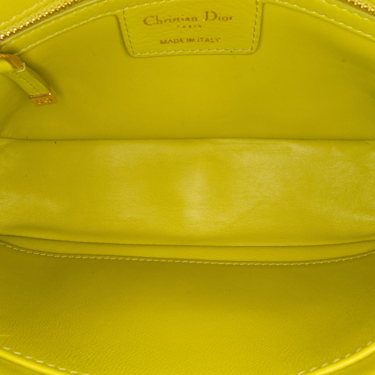 Dior Small Calfskin Cannage Caro Bag Yellow