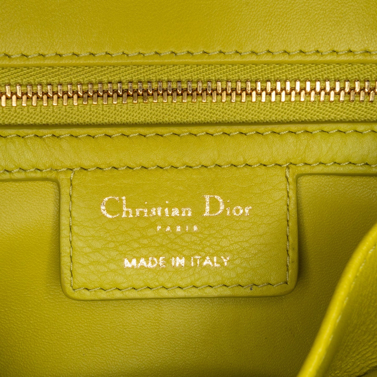 Dior Small Calfskin Cannage Caro Bag Yellow