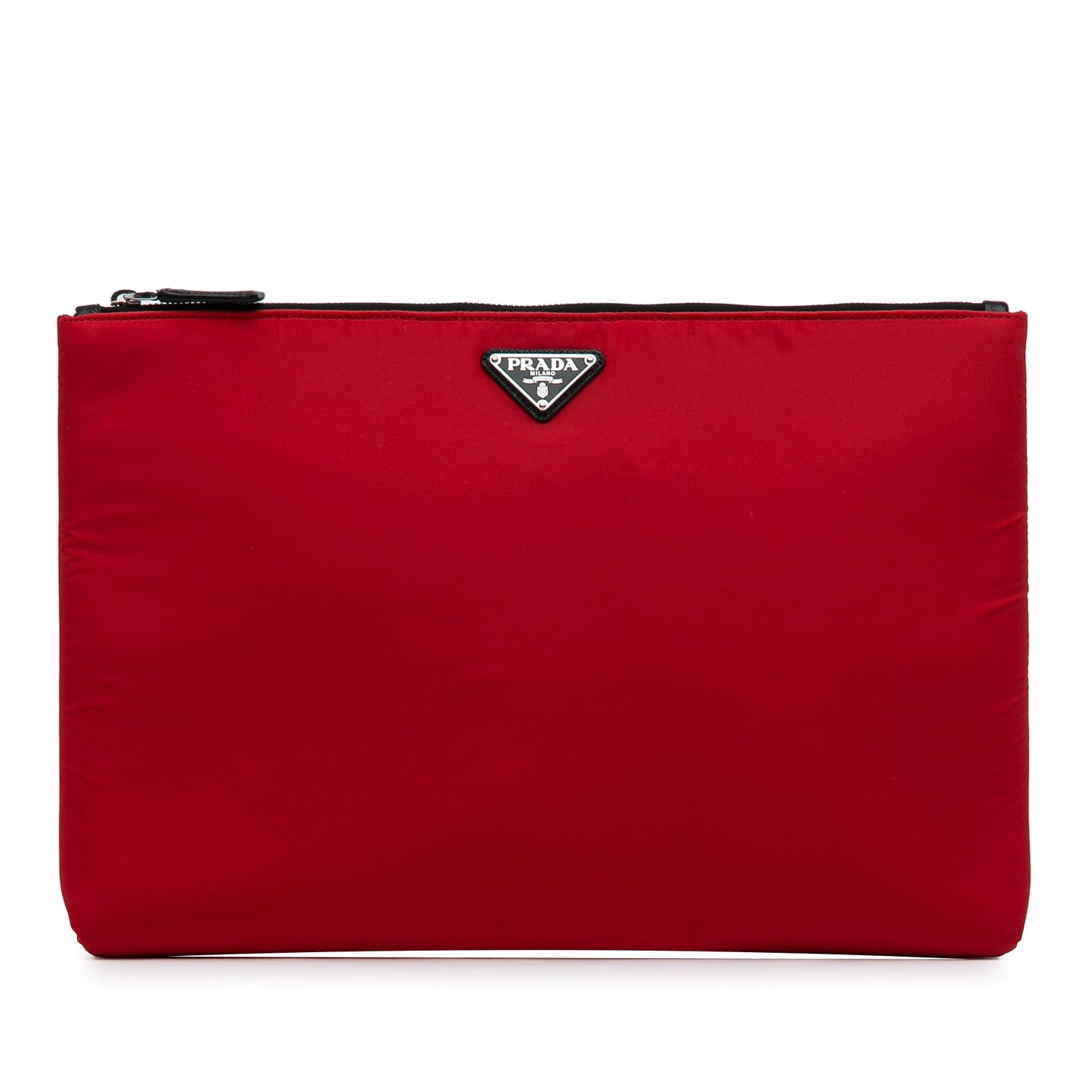 Prada Tessuto Soft Zip Clutch Red