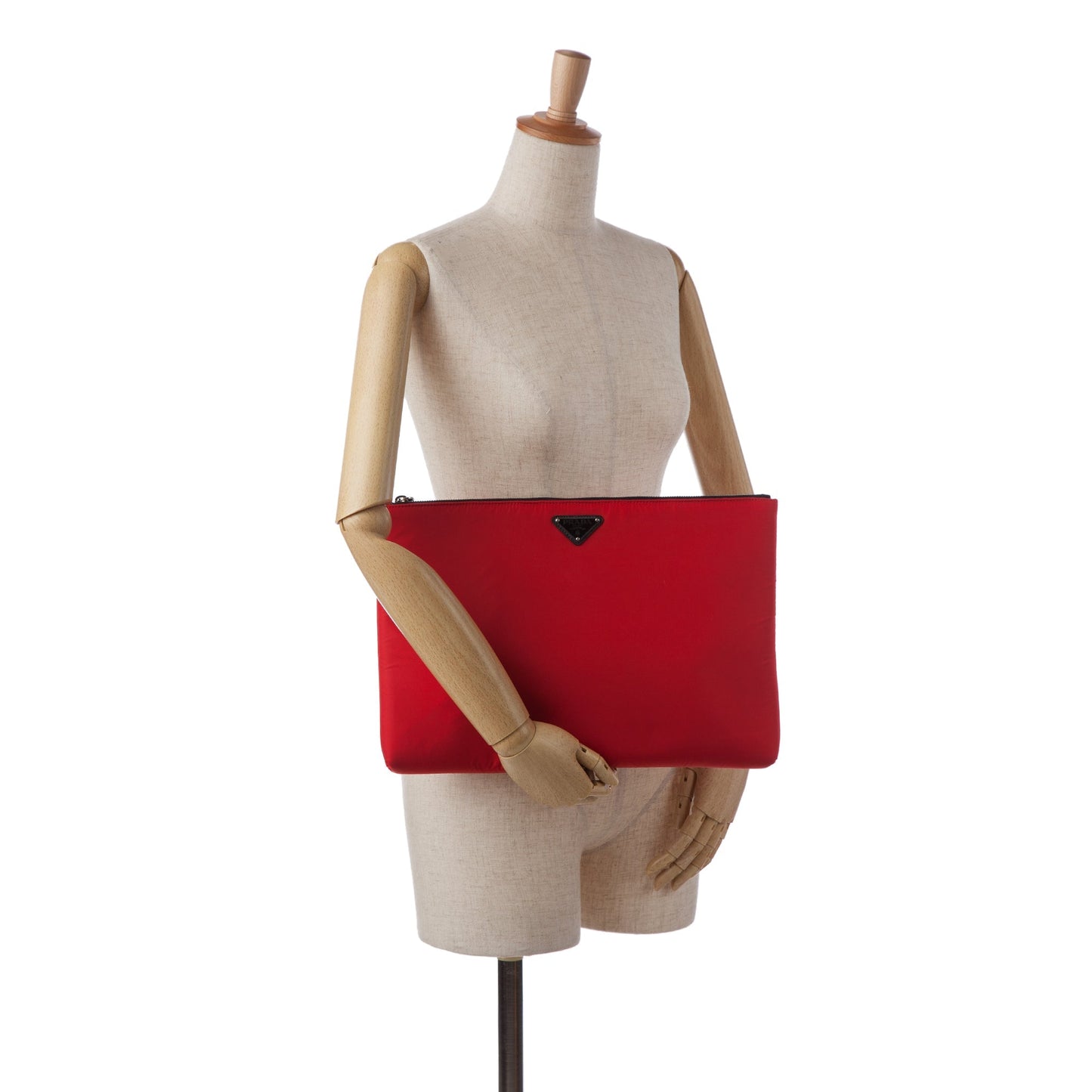 Prada Tessuto Soft Zip Clutch Red