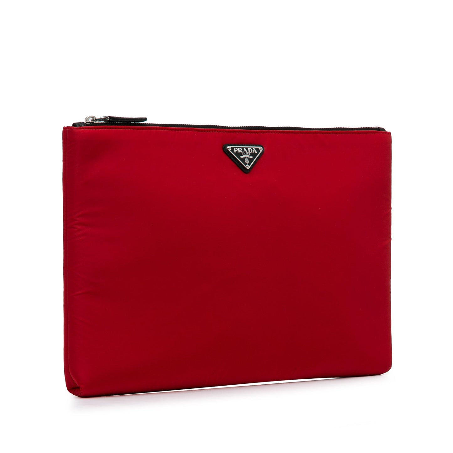 Prada Tessuto Soft Zip Clutch Red