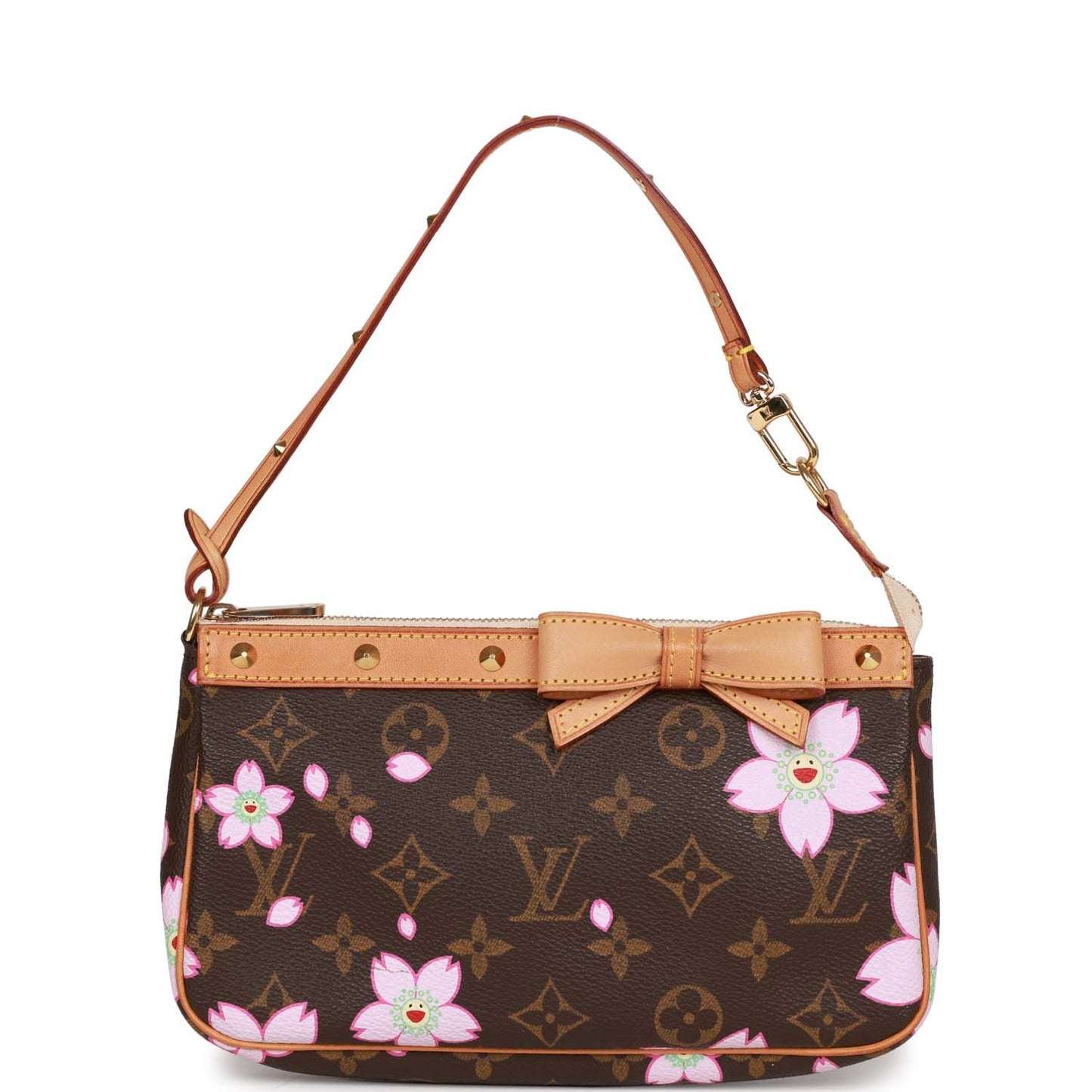 Louis Vuitton x Takashi Murakami Monogram Cherry Blossom Pochette Gold Hardware