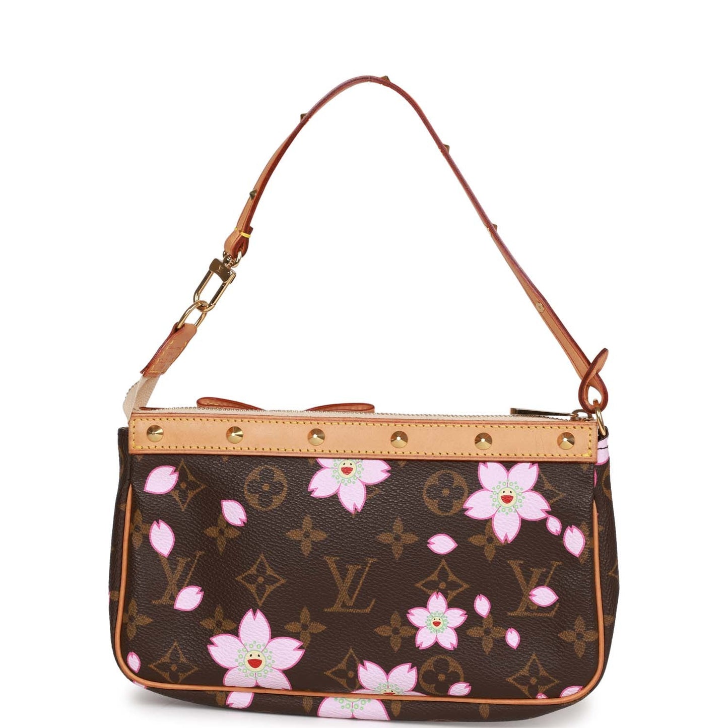 Louis Vuitton x Takashi Murakami Monogram Cherry Blossom Pochette Gold Hardware
