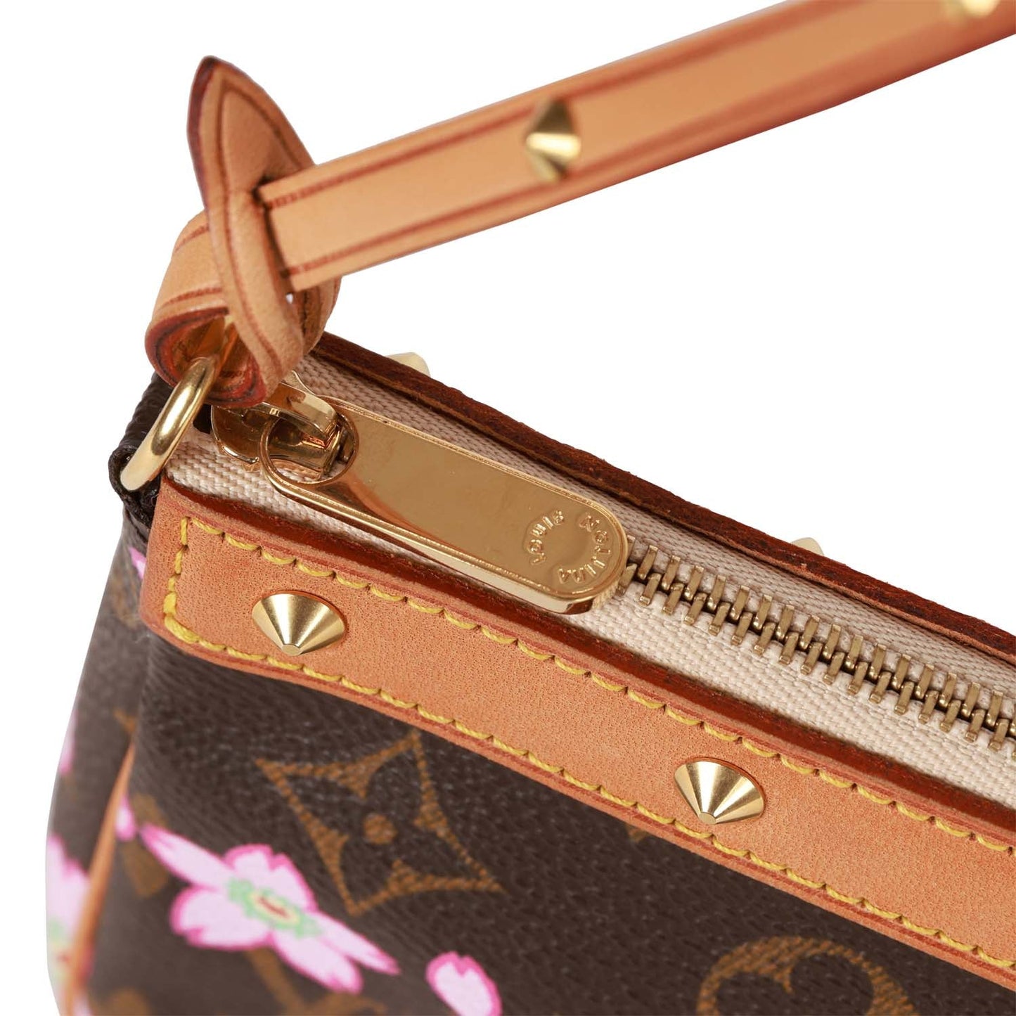 Louis Vuitton x Takashi Murakami Monogram Cherry Blossom Pochette Gold Hardware