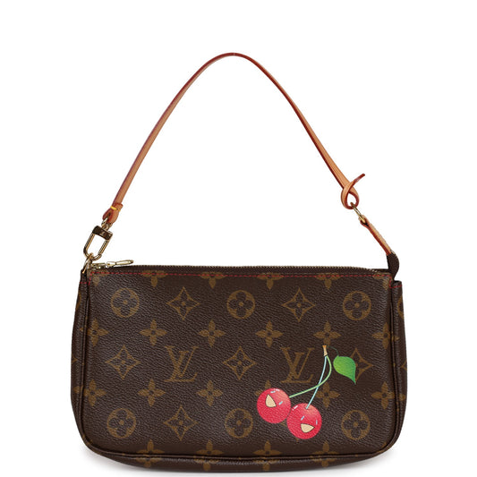 Louis Vuitton Takashi Murakami Pochette Cerises Monogram with Gold Hardware