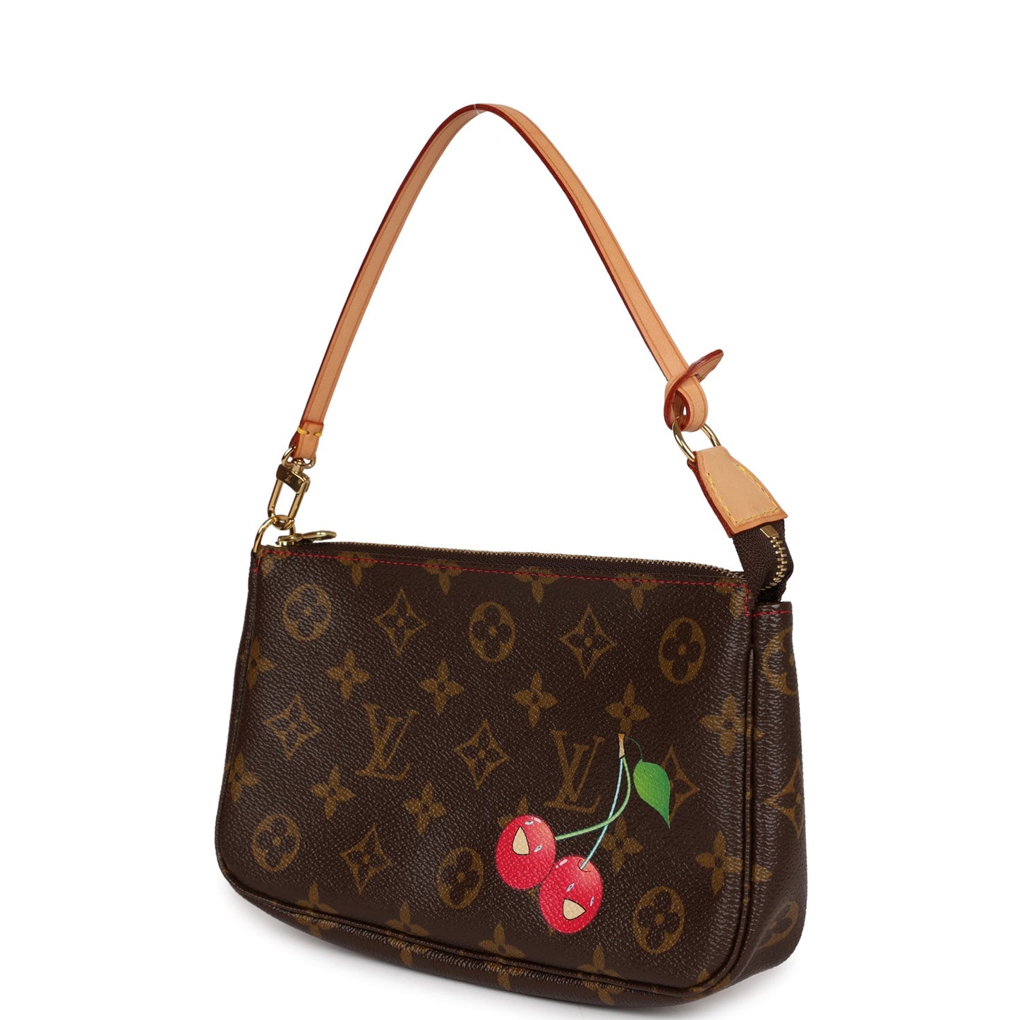 Louis Vuitton Takashi Murakami Pochette Cerises Monogram with Gold Hardware