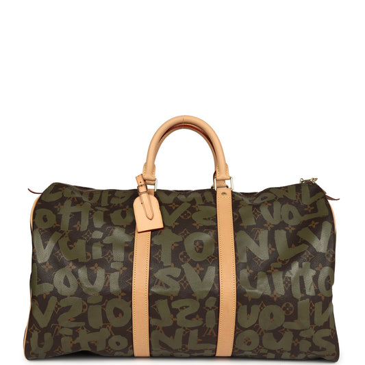Louis Vuitton x Stephen Sprouse Keepall 50 Khaki Graffiti Gold Hardware
