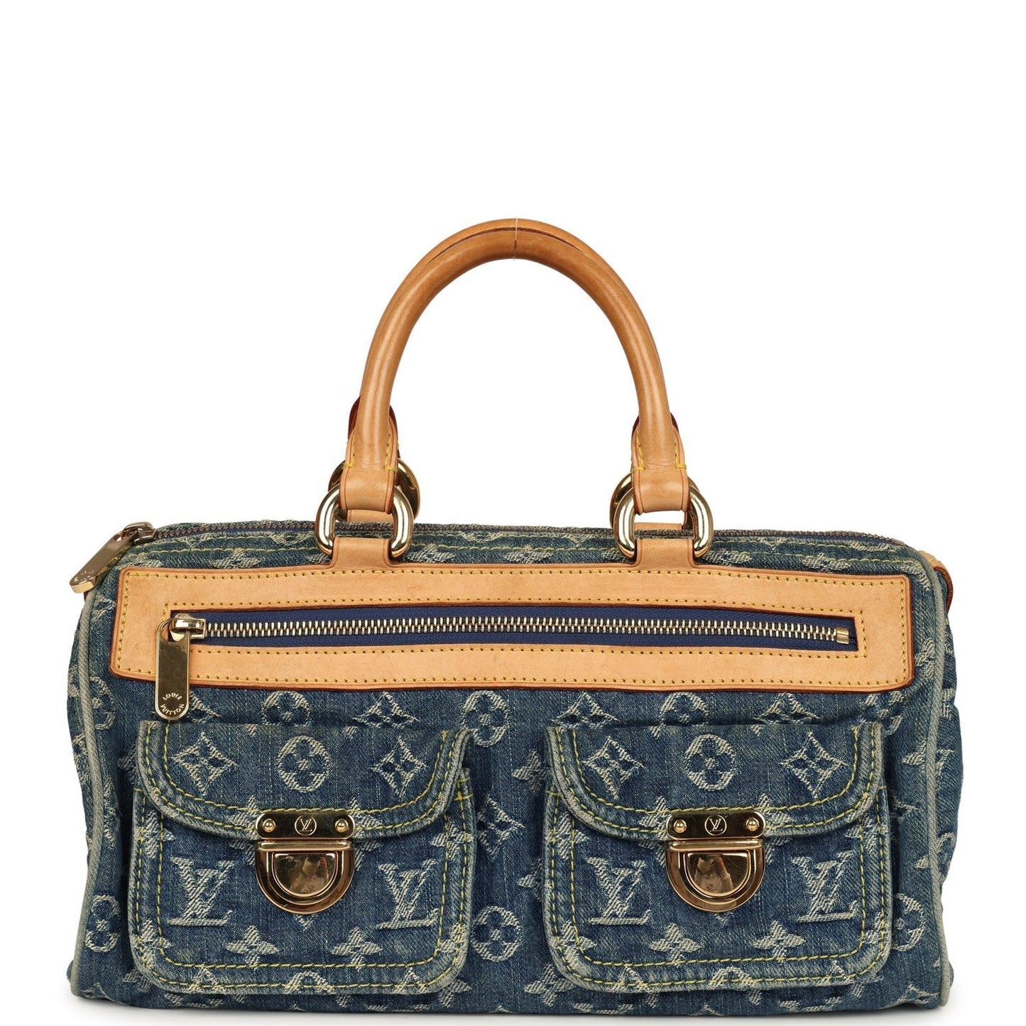 Louis Vuitton Neo Speedy Denim Blue Monogram Gold Hardware