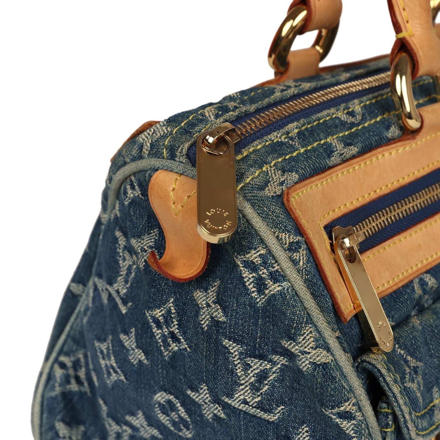 Louis Vuitton Neo Speedy Denim Blue Monogram Gold Hardware